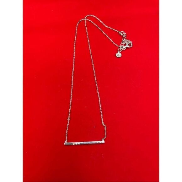 Silpada 'Minimalist' Horizontal Crystal Bar Pendant 925 Sterling Silver 16+ “ - Picture 4 of 5